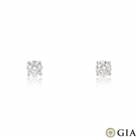 White Gold Round Brilliant Cut Diamond Earrings 1.60ct TDW White Gold Round Brilliant Cut Diamond Earrings 1.60ct TDW